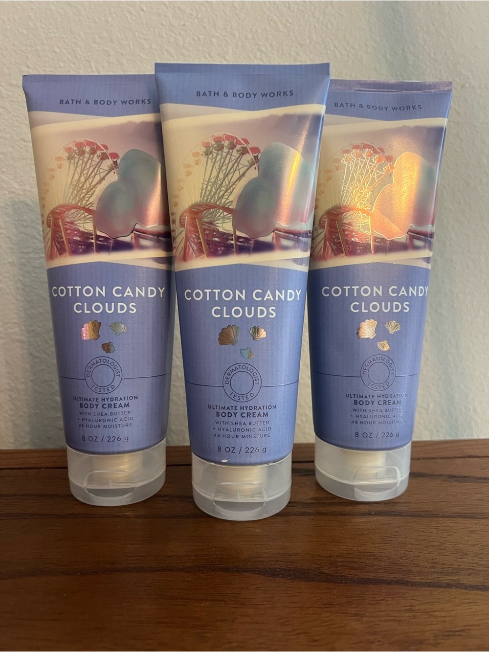 Bath & Body Works Cotton Candy Clouds Ultimate Hydration Body Cream, Set of 3